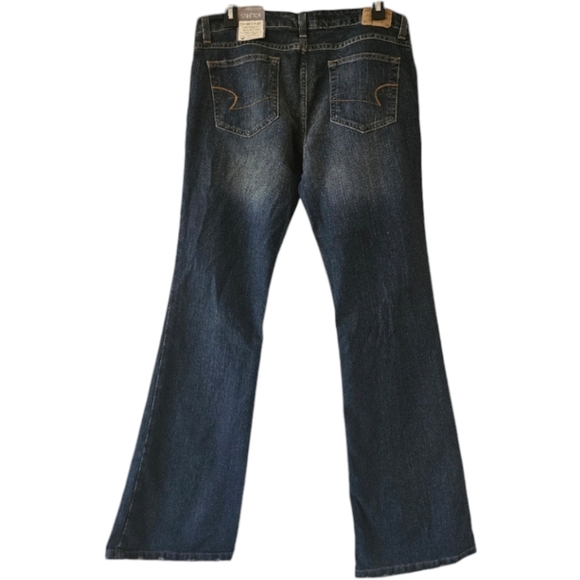 📌21 AMERICAN EAGLE EXTREME LOW RISE SKINNY FLARE JEANS WOMEN'S SIZE 12R - Picture 3 of 12